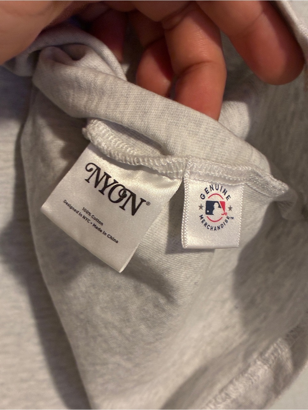 NYON x New Era New York Mets Short Sleeve Tee - Light Gray - Picture 4 of 6